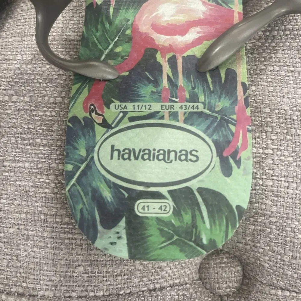 Havaianas Women Slingback Sandal Flip Flop Flamingos Adjustable Sz 11/12 Tropics
